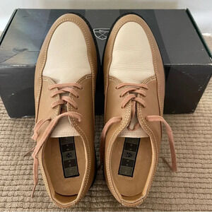 Nike Vintage Beige Leather Oxford Golf Shoes 6.0